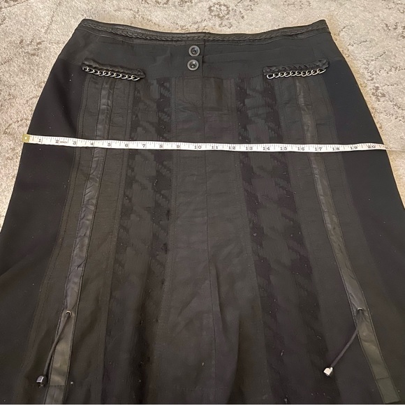 CRiSCA Black Peplum Skirt With Varied Fabric Details Size GB 12 - Picture 7 of 11